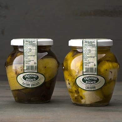 zucchine grigliate e carciofini sott'olio